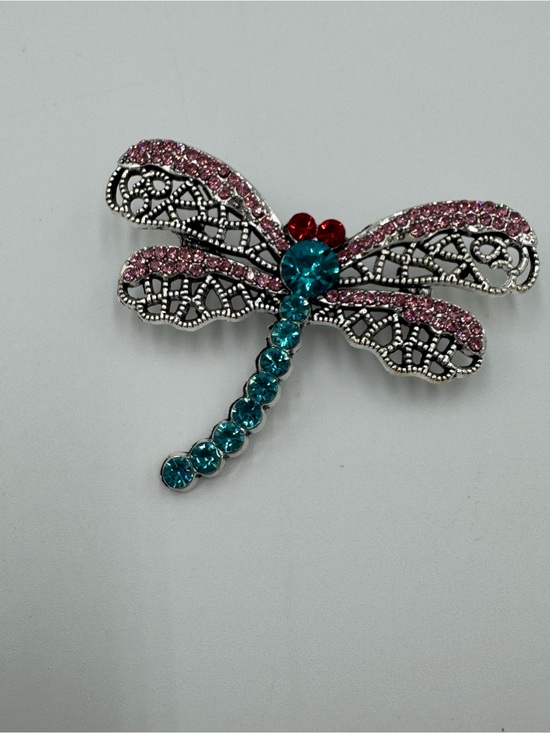 Accessories - Crystal Dragonfly Brooch in Pink and Teal - NWOT